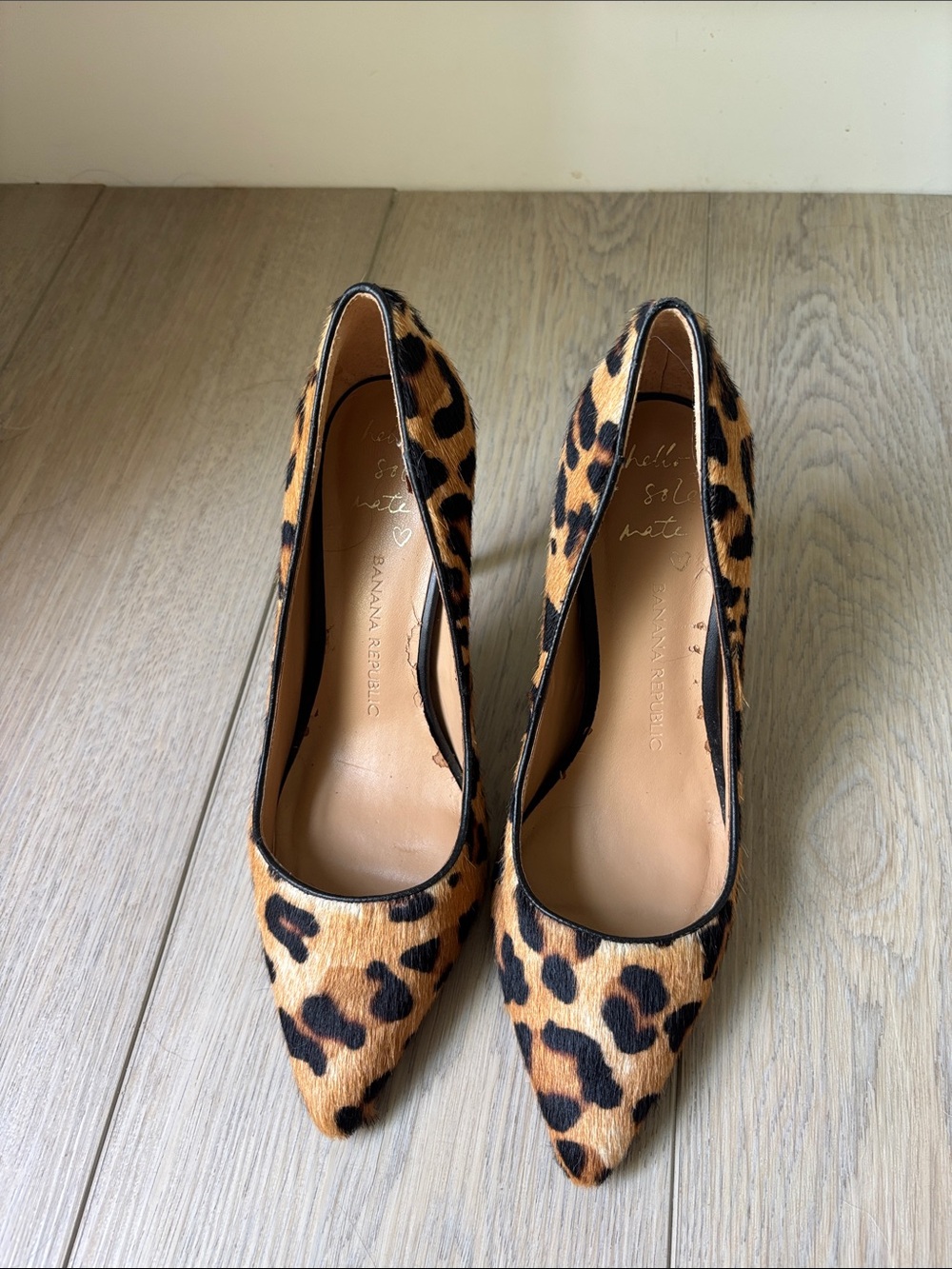 Banana republic cheetah print calf hair heels size 7